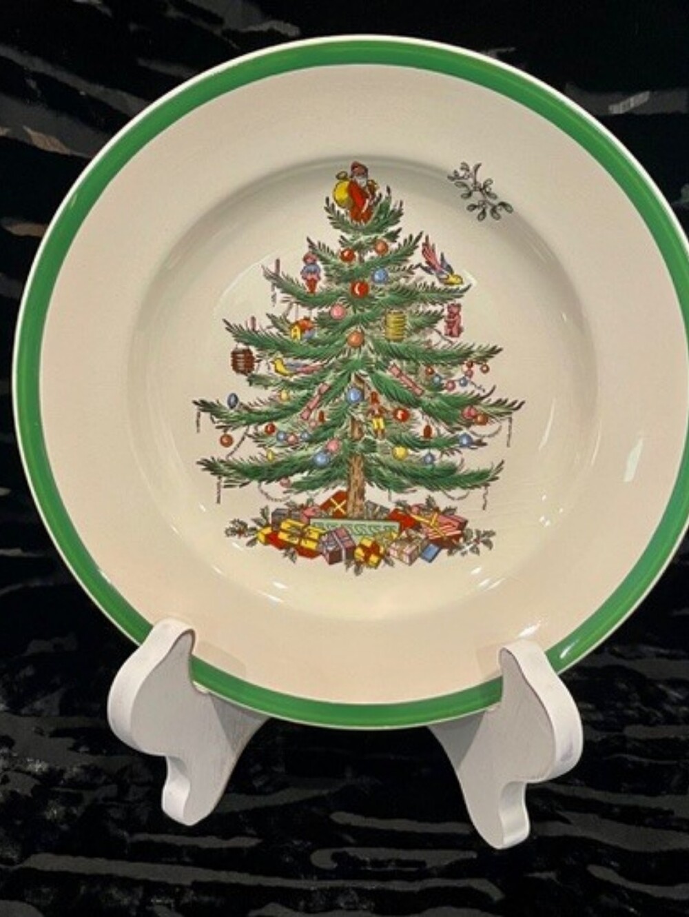 MINT Set of 4 Vintage Spode Christmas Tree Salad Plates 7 7/8” Pre-1982 England
